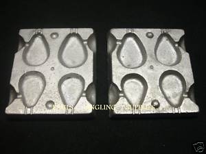 4 In 1 Flat Pear Lead Weight Mould ASL